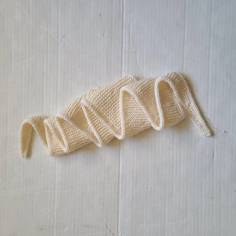 Sophie Scarf Knit Handmade Neck Warmer Creme Wool Acrylic Blend